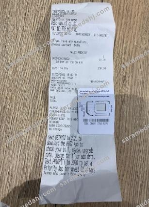 United Kingdom Telefonica ltd payment receipt